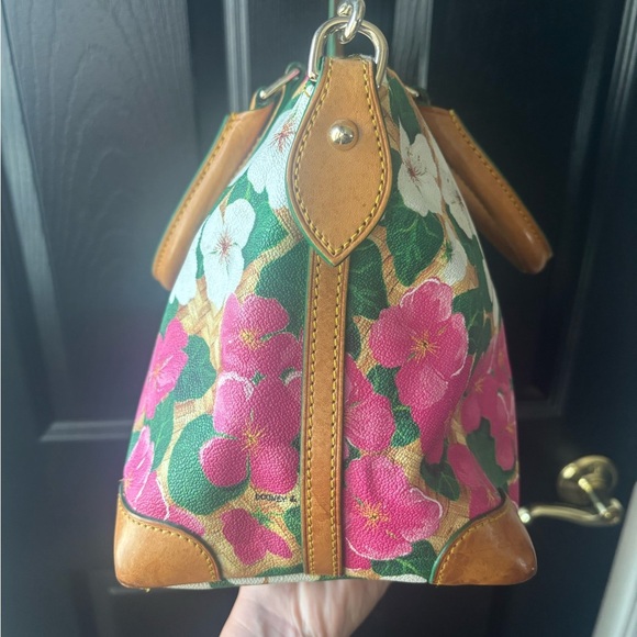 Dooney & Bourke Pink and Green Floral Satchel - Picture 7 of 13